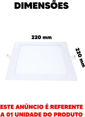 Luminária Plafón Led de Teto Avant Quadrado de Sobrepor 18W na Cor Branco 100V/240V Bivolt