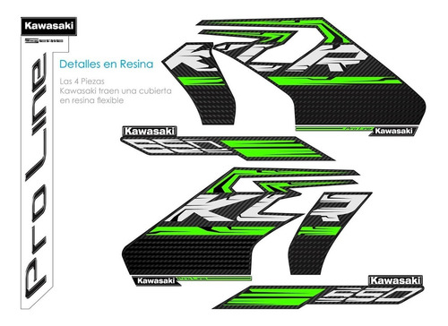 Imagen 9 de 9 de Calcomanias Kawasaki Klr 650 Carbono Resina Designpro