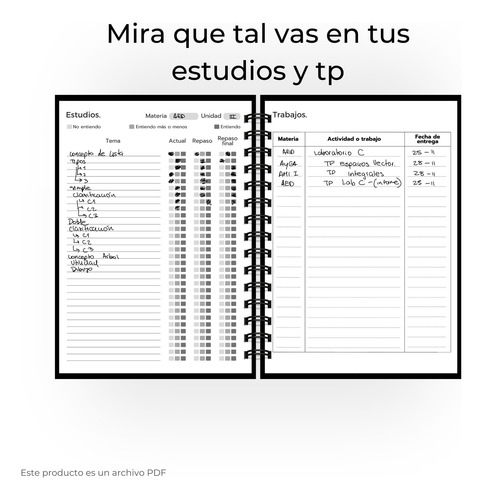 Agenda Perpetua Digital Universitaria Imprimible