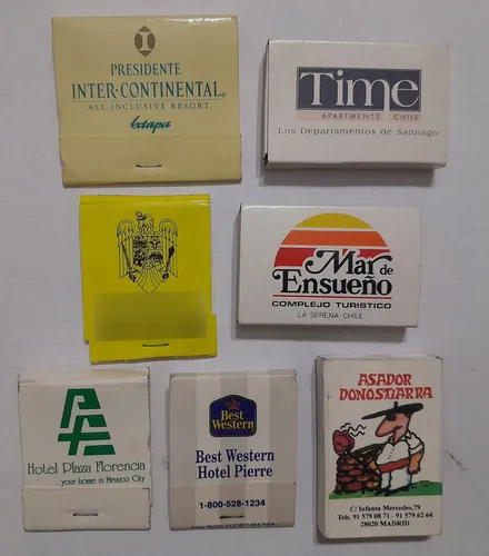 Fósforos De Colección De Distintos Lugares Lote X 7. Únicos