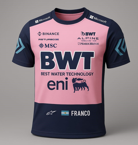 Remera Franco Colapinto , Alpine F1 Team 02 2 Rosa Chicle