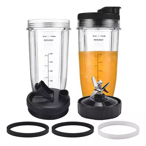 Vasos para licuadora de batidos de 24 oz con tapa Sip & Seal, para Nutri  Ninja Auto Kuyhfg Sin marca