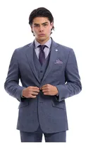 Comprar Saco Hombre Formal Fit Slim Tejido A Cuadros Vittorio Forti Azul A Cuadros 46r