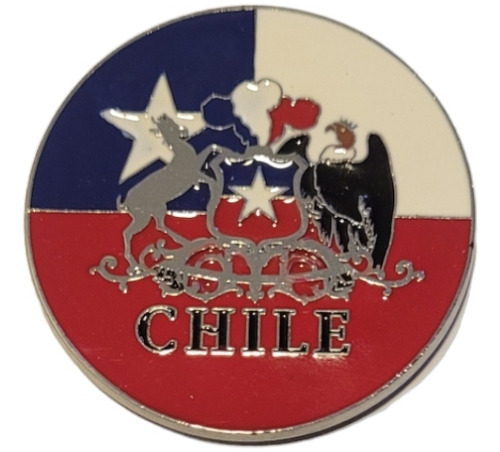 Moneda Metálica Con Iman Escudo Nacional De Chile, Souvenirs