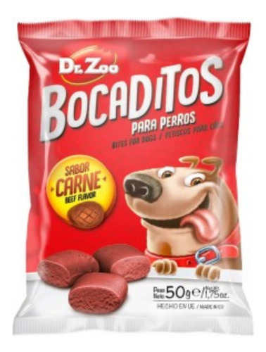 Snack Dr. Zoo Para Perro Bocaditos Sabor Carne 50 Gr