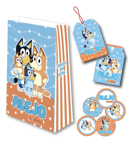 Kit Imprimible Candy Bar Deco Personalizado Bluey