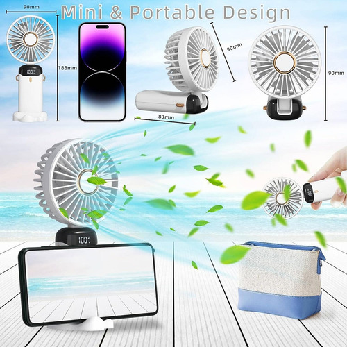 Ventilador De Mano Portátil Plegable Recargable Por Usb