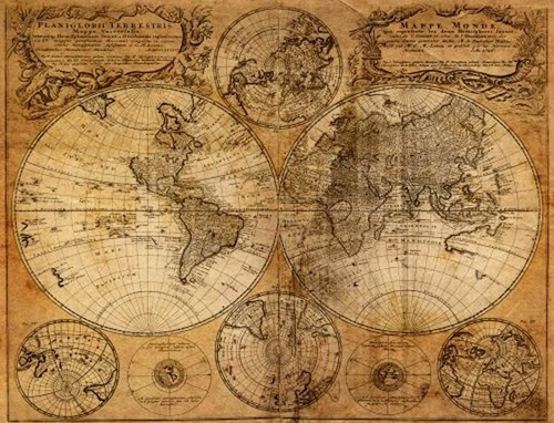 Papel Prepegado De Una Foto De Un Mapa Del Viejo Mundo