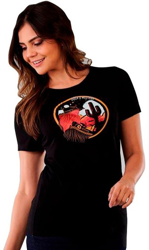 Camiseta Feminina Country Dock's Deserto Preta