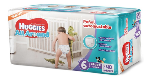 Pañal Huggies All Around Etapa 6 Con 40 Pzs