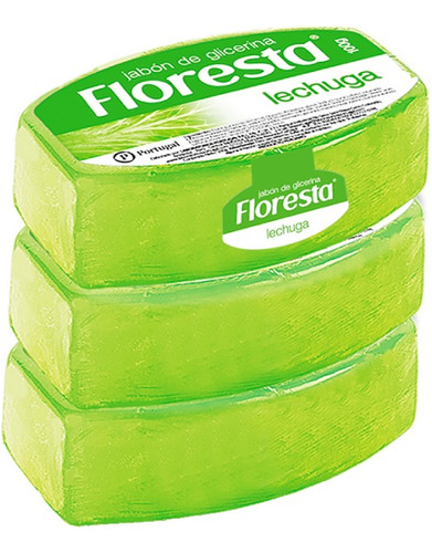 Tripack Jabón Glicerina Floresta Lechuga 100 G.