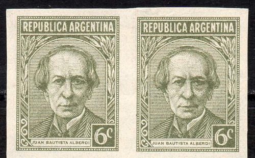 Argentina 1935. Prueba Del 6c Verde Alberdi, Pareja