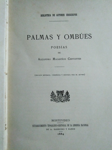 Palmas Y Ombues - Alejandro Magariños Cervantes - Año 1884