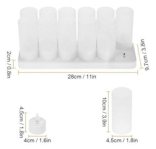 Velas Artificiales Con Luz Led Con Efecto De Llama, 12 Unida