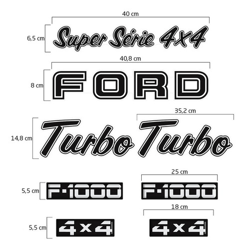 Kit Adesivos F1000 93/95 Emblemas Modelo Original - Completo