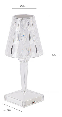 Lampara De Mesa Recargable Touch Diamante Led Dimeable