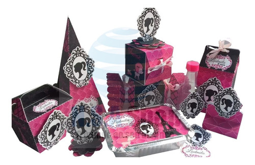 Imagem 1 de 4 de Kit Festa Personalizados Festa Tema Barbie Paris