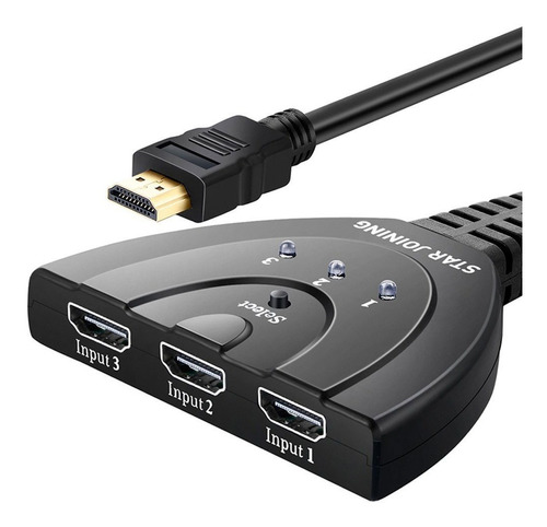 Hub Splitter 3 Puertos Hdmi Hd Selector Automatico Smart