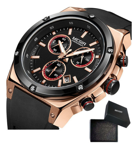 Reloj De Cuarzo Megir 2073g Chronograph Luminous Para Hombre