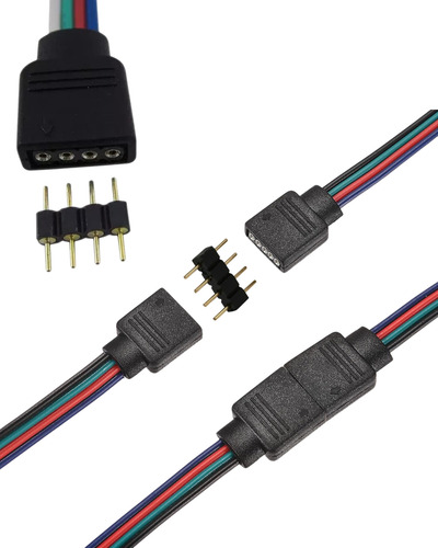 Pin Para Tira Led Rgb Conector Macho Led 4 Pines 100 Piezas