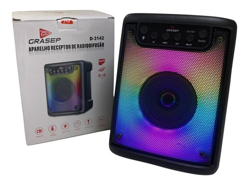 Caixa De Som Bluetooth Tws Portatil C/ Usb, Micro Sd E Radio