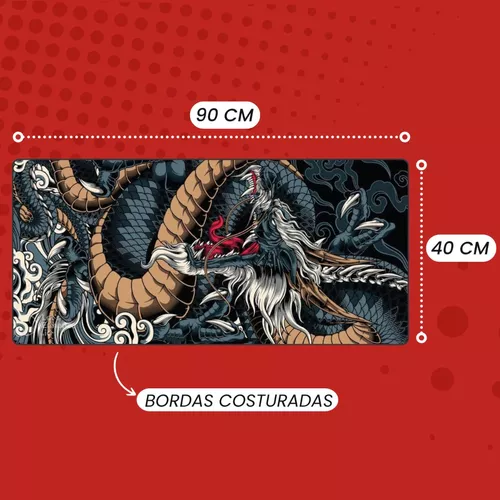 Mouse Pad Grande 90X40 Couro Gamer Desk Pad Dragão Azul Jogo em Promoção na  Americanas