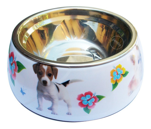 Imagen 8 de 9 de Comedero Perro Gato Glam Melamina Antideslizante Acero Inox