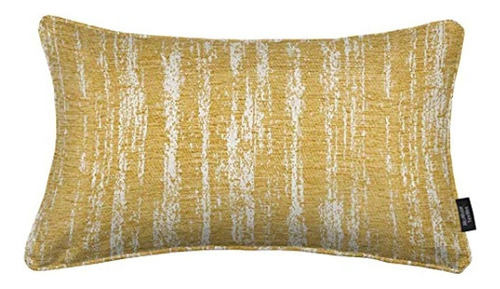 Mcalister Textiles Ochre Yellow Chenille Throw Pillow Cover