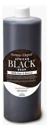 Jabón Negro Líquido Africano Crudo De 32 Oz. Jabón 100% .