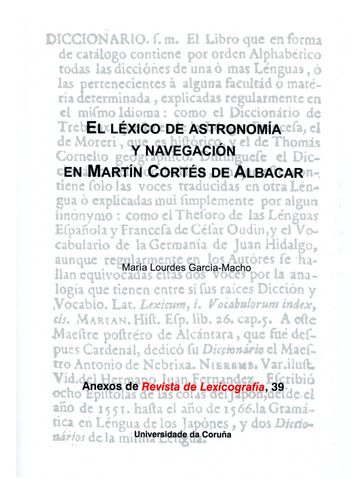 El Lexico De Astronomia Y Navegacion En Martin Cortes De Alb