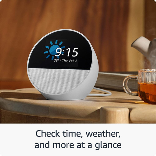 Amazon Echo Spot Bocina Inteligente 2024 Alexa Color Blanco