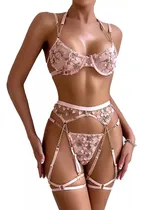 Comprar Conjunto Lencería Importado Sexy Arnes Encaje