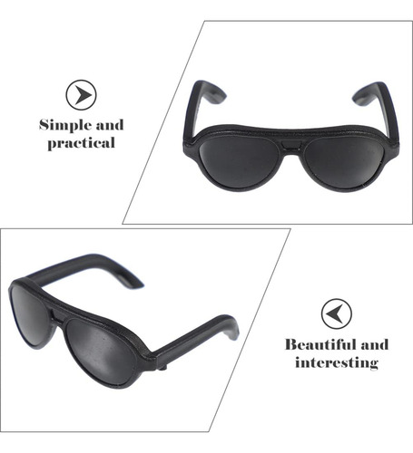 Nuobesty Gafas De Sol Para Muñeca, Mini Gafas De Sol Negras,