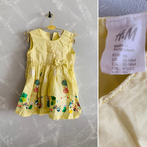 Vestido H&m - T. 12 A 18 Meses H Y M Hym