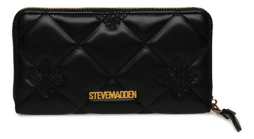 Wallet Brams Black Gold Steve Madden Bags Color Negro Diseño de la tela Liso