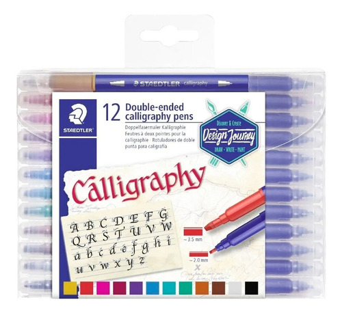 Marcador Para Caligrafía Doble Punta X 12 Unds Staedtler