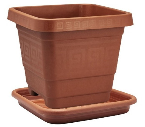 Maceta Cuadrada Con Plato 29lts Jardin Jardineria 38x38x34cm