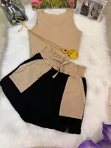 Comprar Conjunto Cropped Short Feminina Elastano Moda Despojada