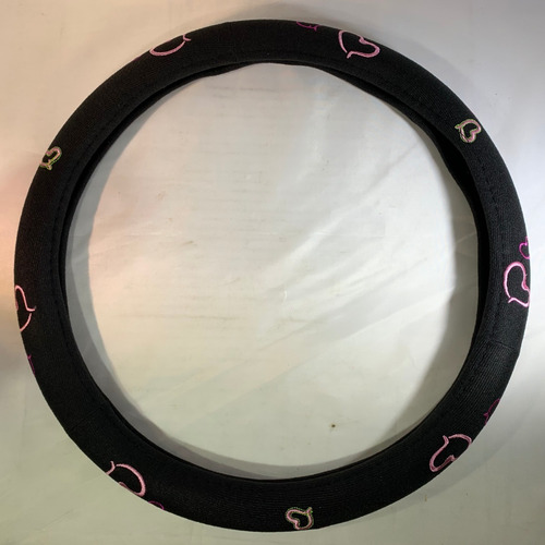 Imagen 6 de 7 de Cubre Volante Auto Universal Negro Corazones Dama D1224