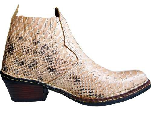 Bota Masculina Botina Bot Texana Country Couro Cobra Oferta!