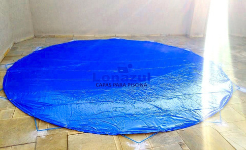 Lona Azul Redonda 7x7 - Pvc 500 Micras - 7 (diâmetro)