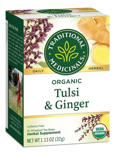 Te Organico Tulsi With Ginger Jengibre 16 Sobres Se