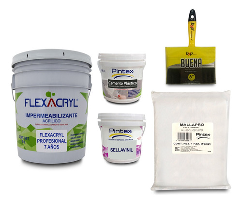 Kit Impermeabilizante Aislante Flexacryl 7 Años 19 Litros 