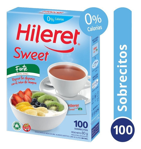 Pack X3 Edulcorante Hileret Sweet Azucar Light 100 Sobres