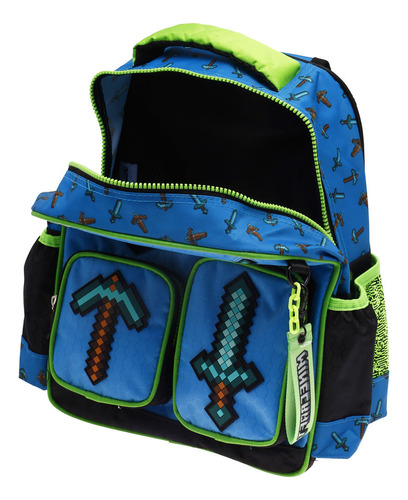 Mochila Kinder Infantil Microsoft Minecraft 11 L Azul Estampado