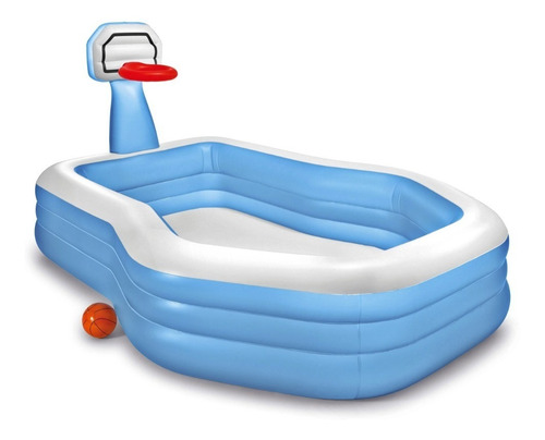 Piscina Inflable Con Aro De Basket Intex, Acuarela