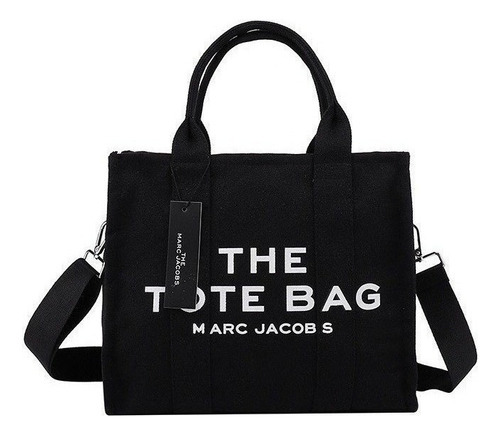 Marc Jacobs Bolsos The Tote Bag New Bolso De Lona Nused [u] Color Negro Diseño de la tela Grande(30*27*15cm)