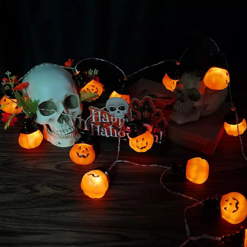 20 Luces Cadena Led Decoracion Calabaza Halloween 3 M