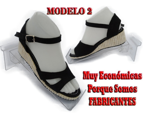 Sandalia Con Plataformas En Jeans 100% Artesanales Alpargata
