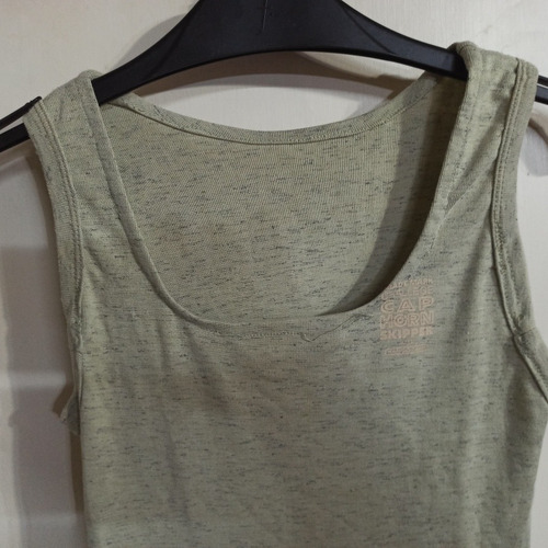Vestido Color Arena Melange Gris Medio Algodón Grueso Al Cue (Usado)